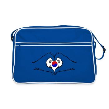 Drapeau de la Corée du Sud Aiguilles Forme De Coeur - Sac Retro - bleu/blanc - Devant