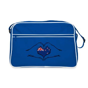 Drapeau de la Nouvelle-Zélande en forme de coeur - Sac Retro - bleu/blanc - Devant