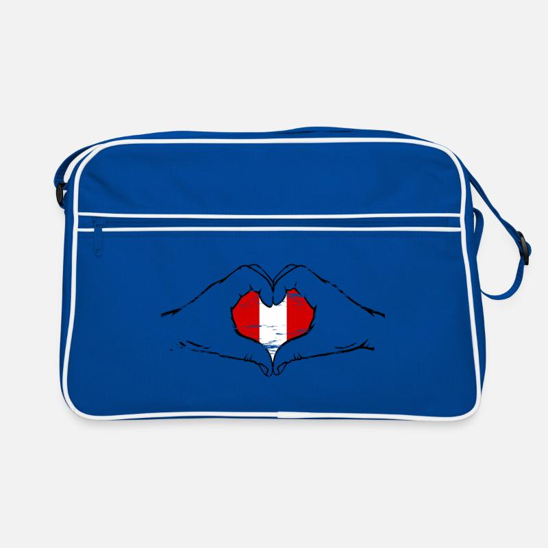 Drapeau du Pérou en forme de coeur utilisé Sac Retro