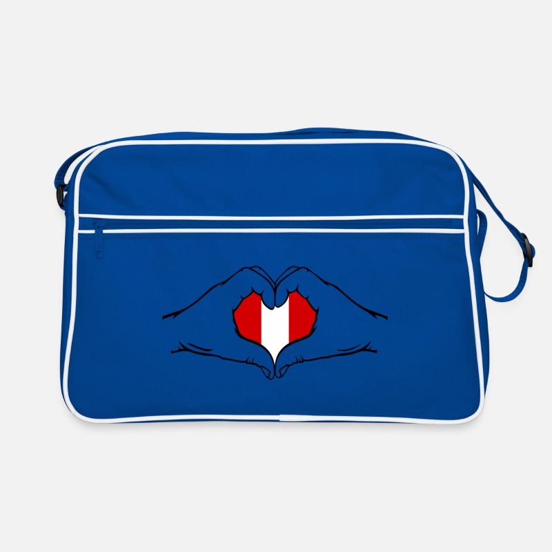 Drapeau du Pérou en forme de coeur Sac Retro