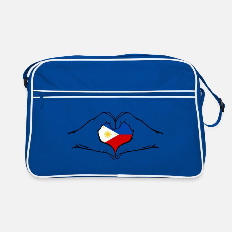 Drapeau des Philippines en forme de coeur Sac Retro