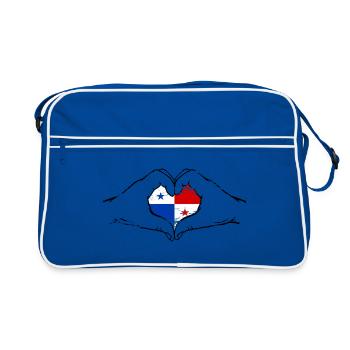 Panama Flag Heart Shape Used - Retro Bag - blue/white - Front