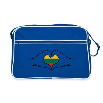 Drapeau de la Lituanie en forme de coeur - Sac Retro - bleu/blanc - Devant