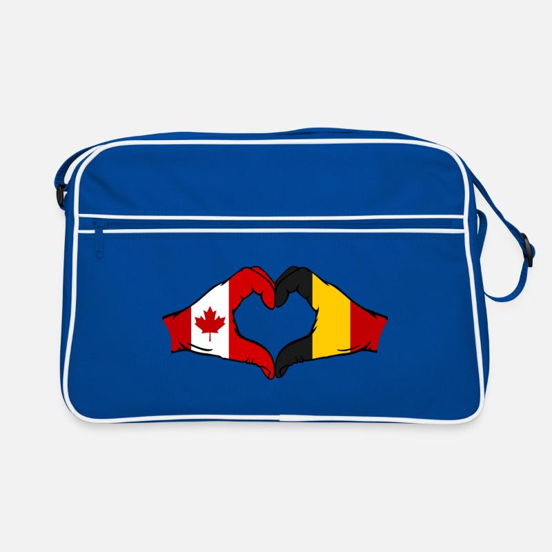Canada Belgium heart shape with hands Retro Bag