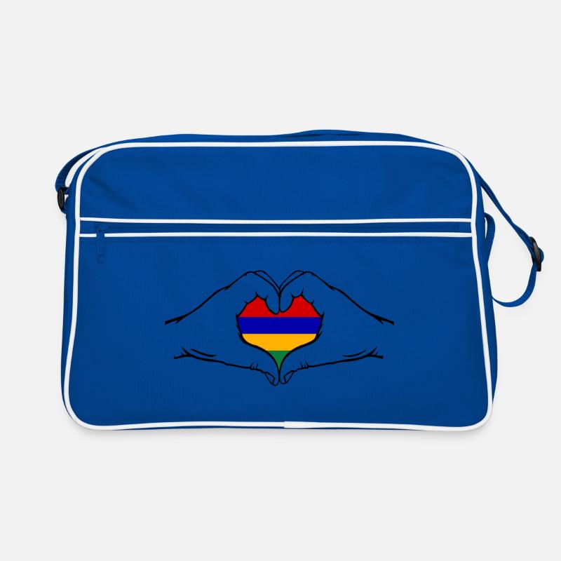 Drapeau de l’île Maurice Aiguilles en forme de coeur Sac Retro