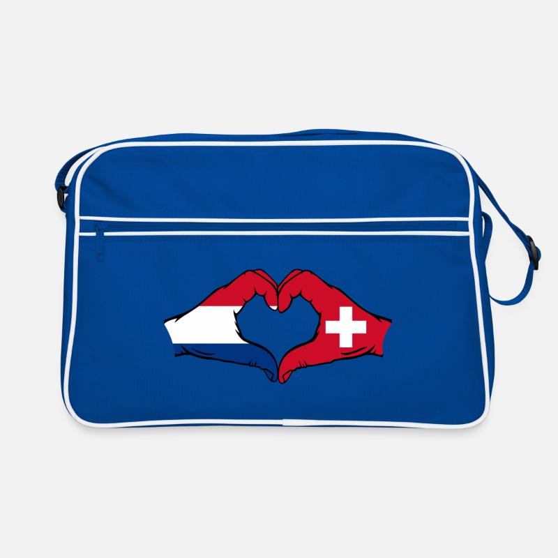 Hollande Suisse Drapeau Aiguilles Forme Coeur Sac Retro