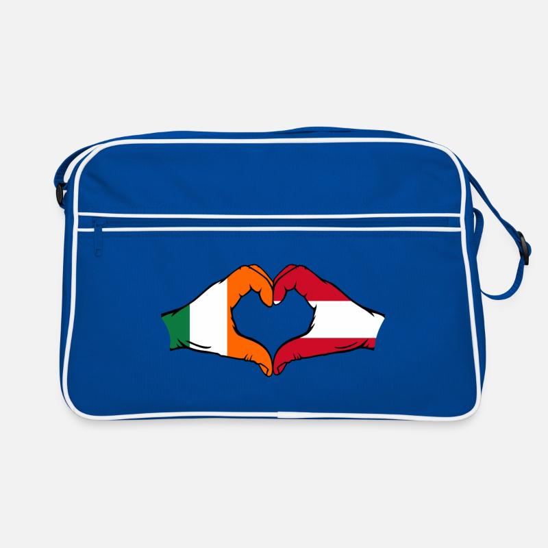 Ireland Austria Flag Hands Heart Shape Retro Bag
