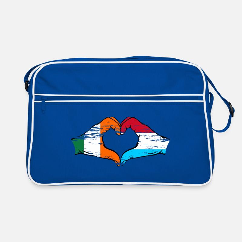Irlande Luxembourg Drapeau Mains Coeur Forme Utilisé Sac Retro