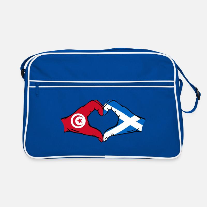 Tunisie Ecosse Drapeau Mains Forme Coeur Sac Retro