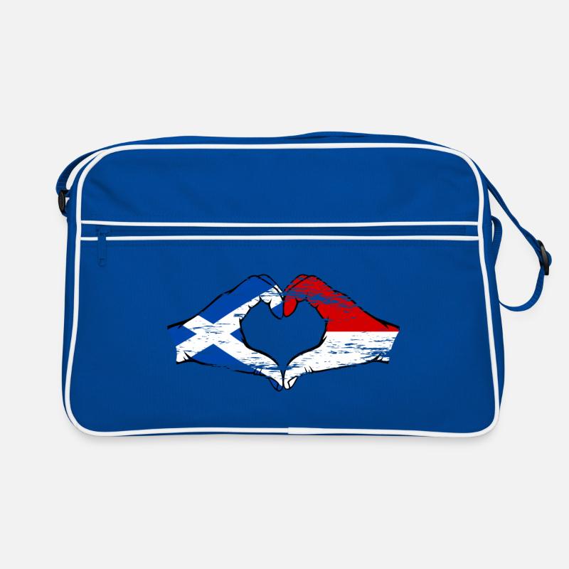Ecosse Indonésie Drapeau Mains Coeur Utilisé Sac Retro