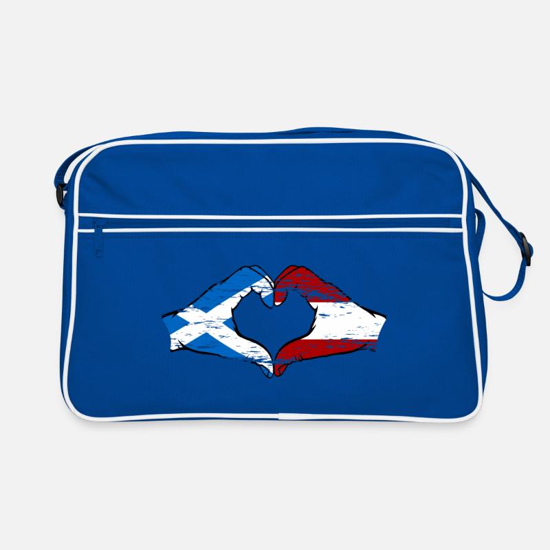 Scotland Austria Flag Hands Heart Shape Used Retro Bag