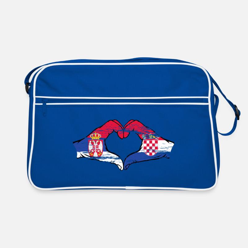 Serbie Croatie Drapeau Mains Coeur Forme Utilisé Sac Retro
