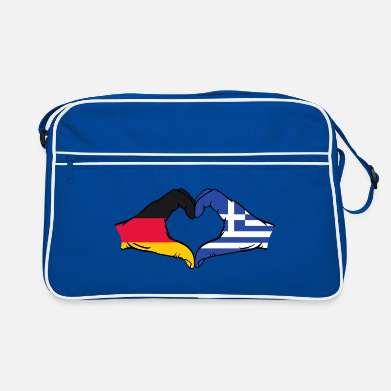 Allemagne Grèce Drapeau Mains Coeur Forme Sac Retro