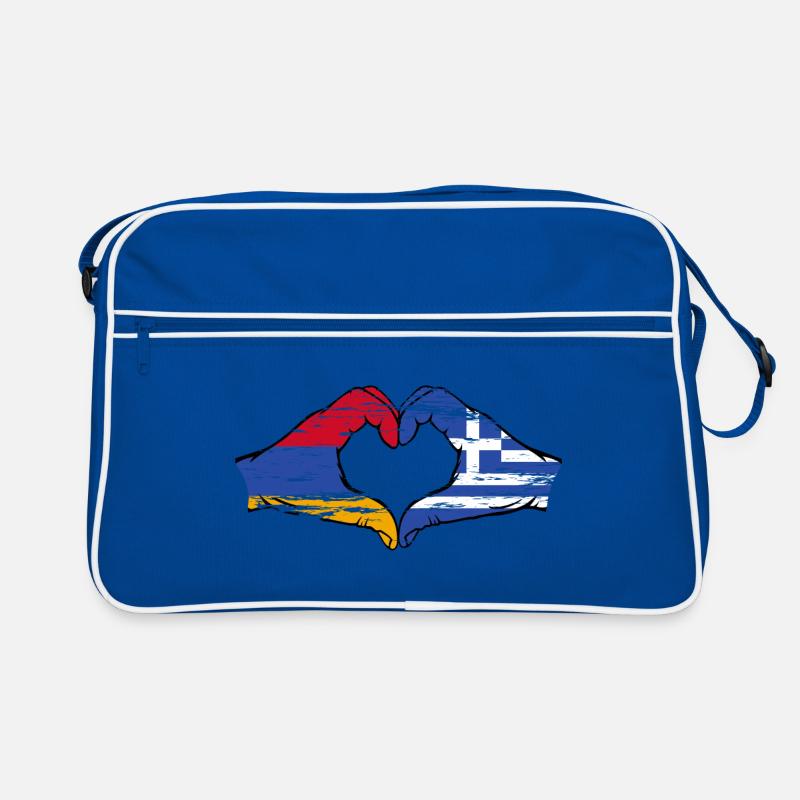 Arménie Grèce Drapeau Mains Coeur Forme Utilisé Sac Retro