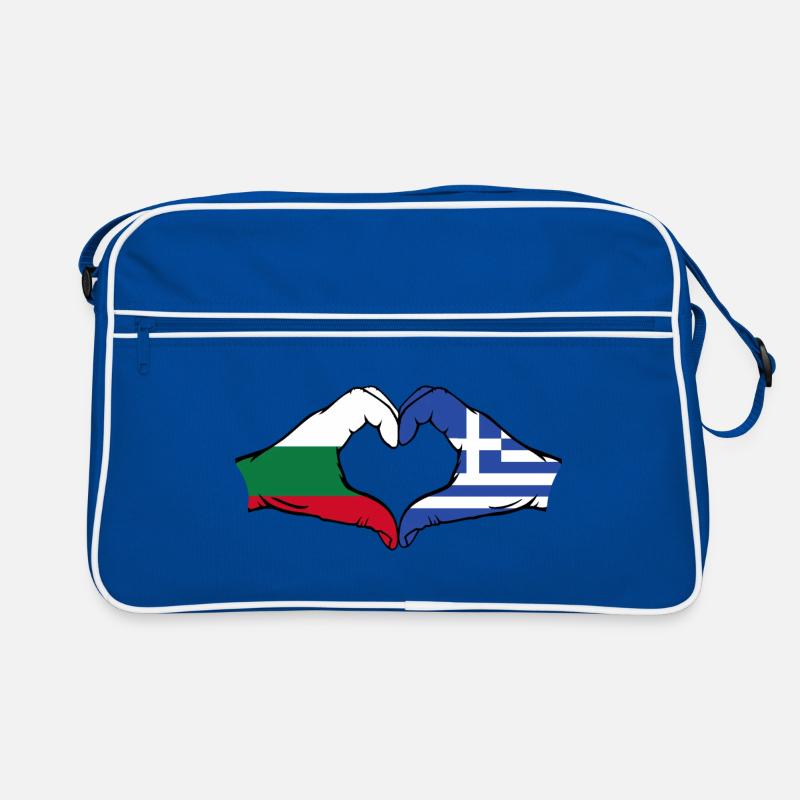 Bulgarie Grèce Drapeau Mains Coeur Forme Sac Retro