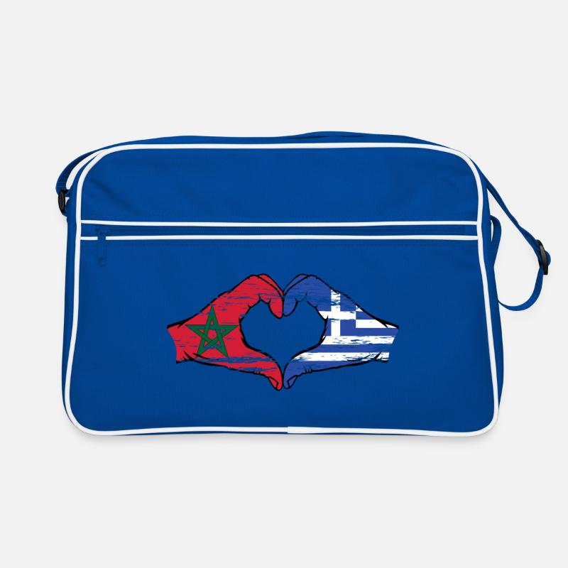 Drapeau du Maroc Grèce Mains Coeur Forme Utilisé Sac Retro