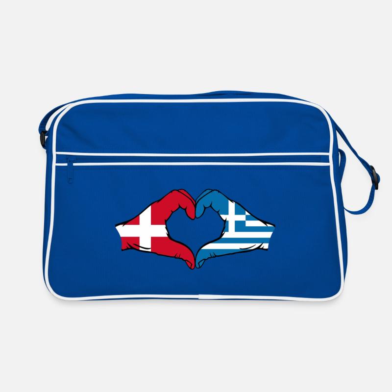 Danemark Grèce Drapeau Mains Coeur Forme Sac Retro