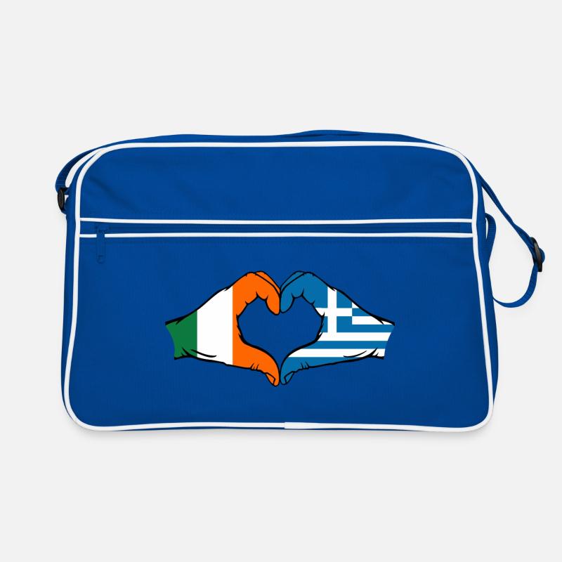 Ireland Greece Flag Hands Heart Shape Retro Bag