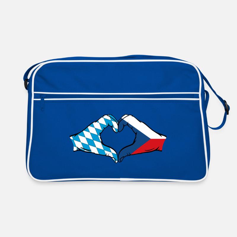 Bavière, République tchèque, Drapeau, Mains, Forme de coeur Sac Retro