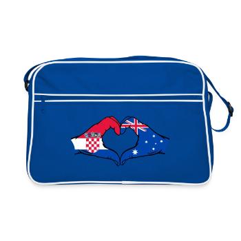 Croatia Australia Flag Heart Shape - Retro Bag - blue/white - Front