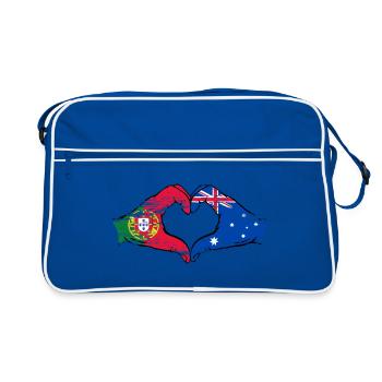 Portugal Australie drapeau coeur forme utilisé - Sac Retro - bleu/blanc - Devant