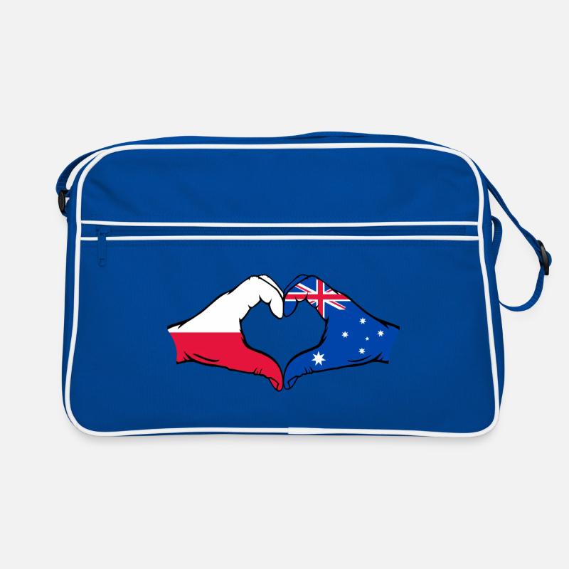 Pologne Australie Drapeau Coeur Forme De Coeur Sac Retro