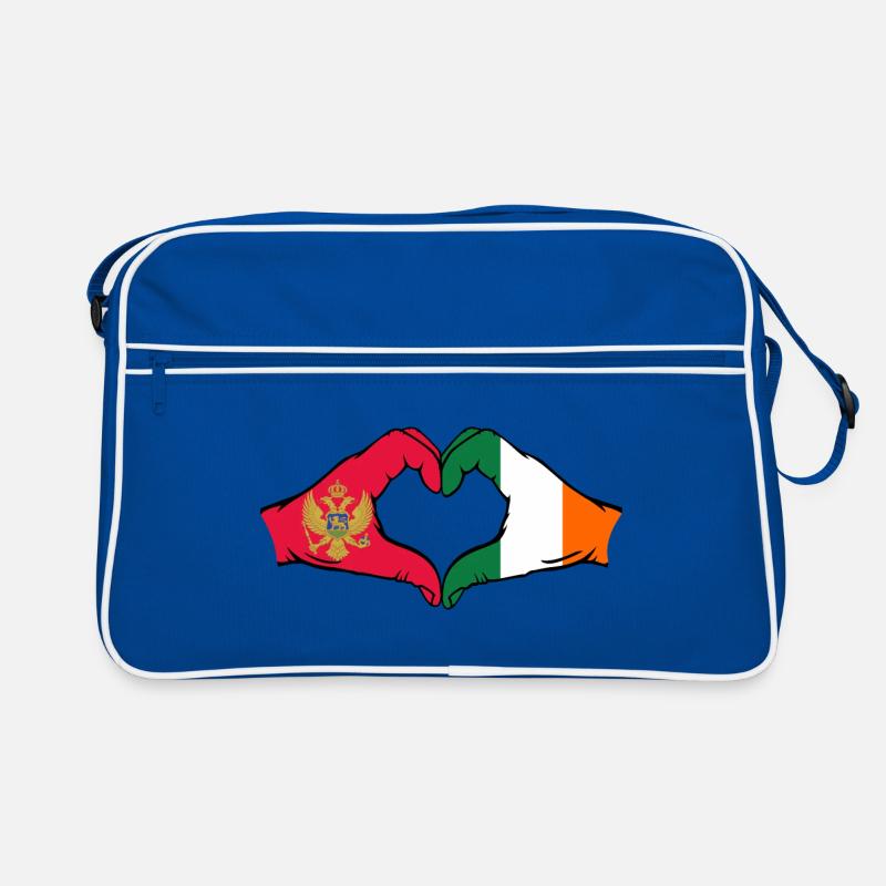 Montenegro Ireland Flag Hands Heart Shape Retro Bag