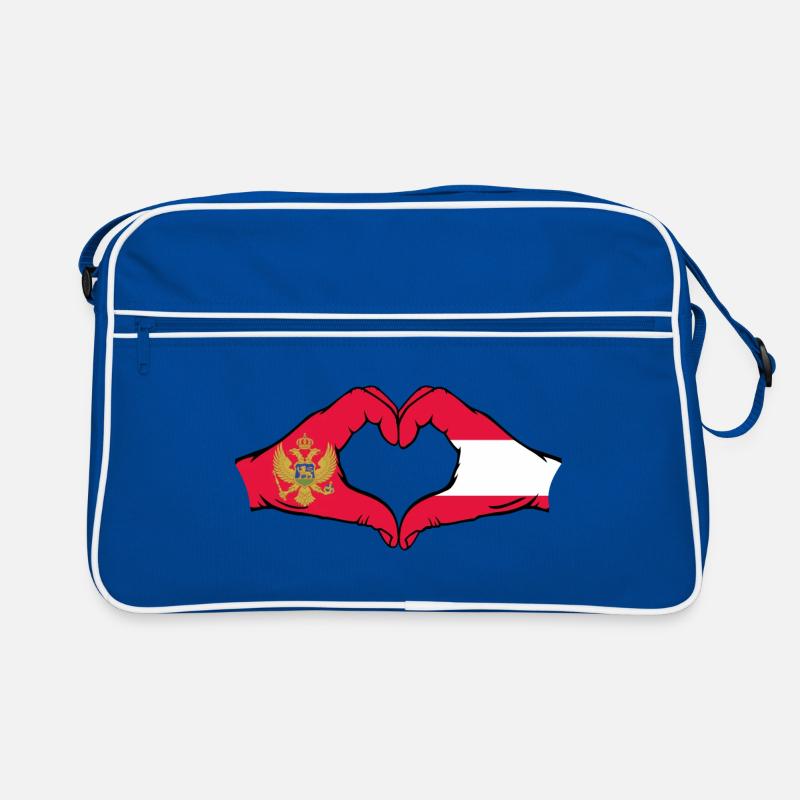 Montenegro Austria Flag Hands Heart Shape Retro Bag