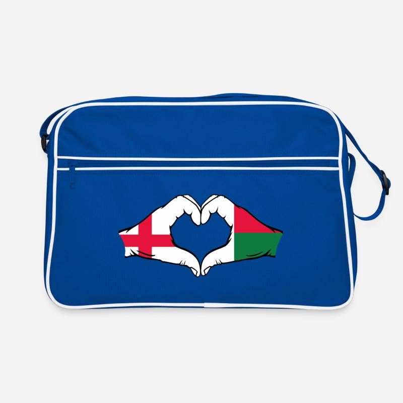 Angleterre Madagascar Drapeau Mains Coeur Forme Sac Retro