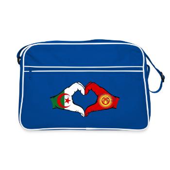 Algérie Kirghizistan Mains Forme Coeur Utilisé - Sac Retro - bleu/blanc - Devant