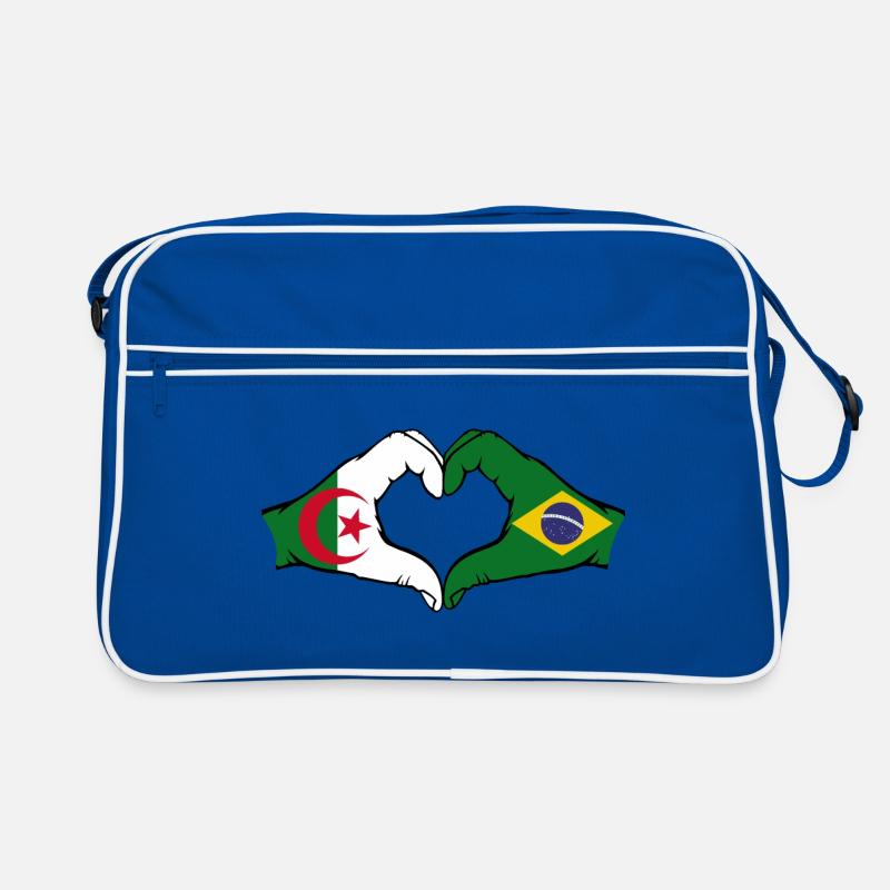 Algérie Brésil Drapeau Mains Coeur Forme Sac Retro