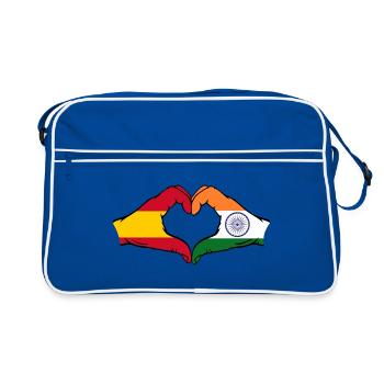 Espagne Inde mains en forme de cœur - Sac Retro - bleu/blanc - Devant