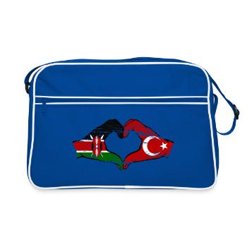 Kenya Türkiye Hands Heart Shape Türkiye - Retro Bag - blue/white - Front