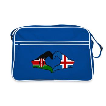 Kenya Island Hands Heart Shape - Retro Bag - blue/white - Front
