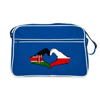Kenya Pologne mains en forme de coeur - Sac Retro - bleu/blanc - Devant