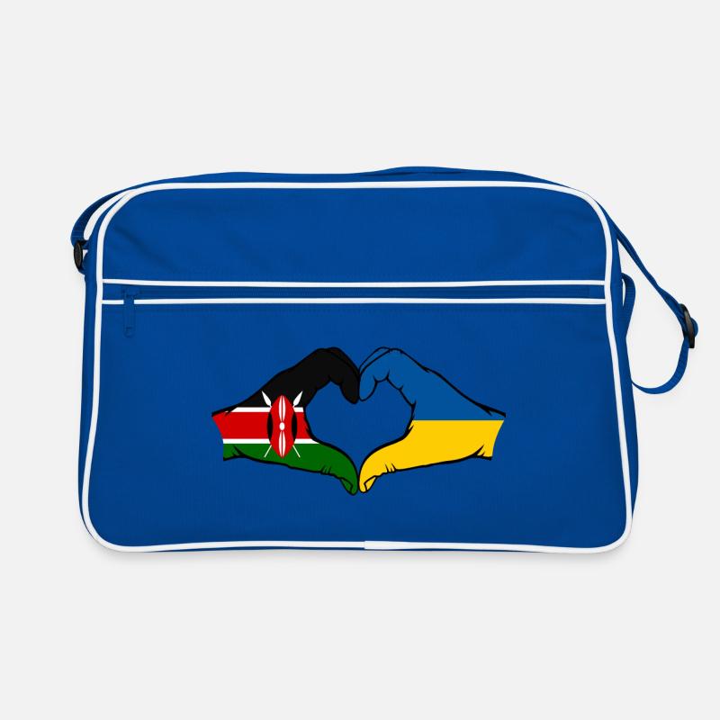 Kenya Ukraine Hands Heart Shape Retro Bag