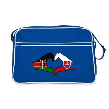 Kenya Slovaquie mains en forme de coeur - Sac Retro - bleu/blanc - Devant