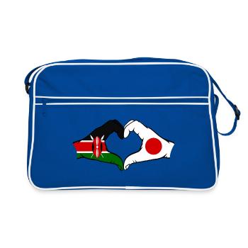 Kenya Japon mains en forme de coeur - Sac Retro - bleu/blanc - Devant