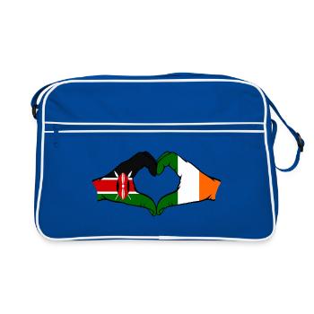 Kenya Irlande mains en forme de coeur - Sac Retro - bleu/blanc - Devant