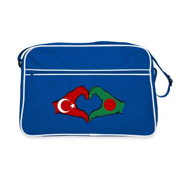 Turkey Bangladesh Hands Heart Shape - Retro Bag - blue/white - Front