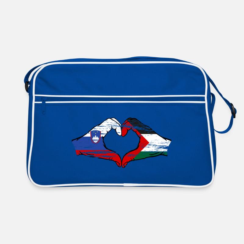 Slovénie Palestine drapeau forme de coeur utilisé Sac Retro