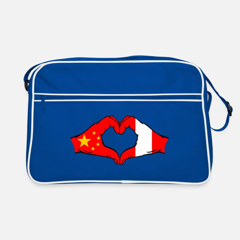 China Peru Flagge Herzform Retro Tasche