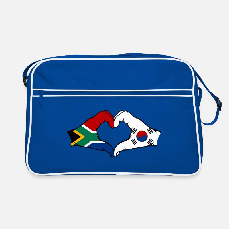 Afrique du Sud Corée du Sud Drapeau Mains Coeur Forme Sac Retro