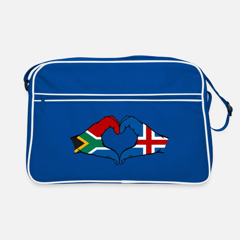 Afrique du Sud Islande Drapeau Mains Coeur Forme Sac Retro