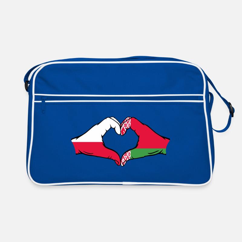 Pologne Biélorussie drapeau mains coeur Sac Retro