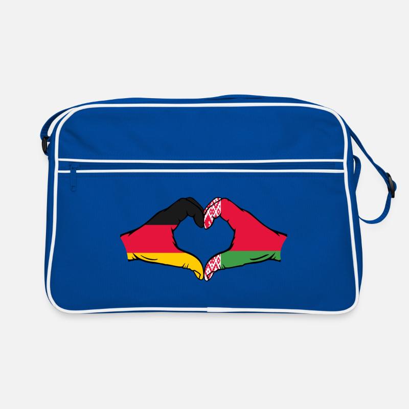 Germany Belarus Flag Hands Heart Shape Retro Bag