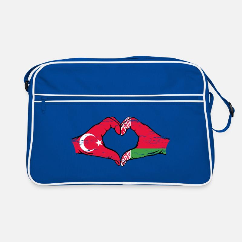 Turquie Biélorussie drapeau mains coeur utilisé Sac Retro