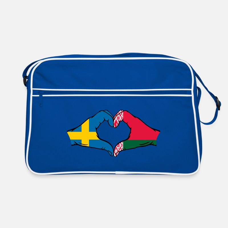 Sweden Belarus Flag Hands Heart Shape Retro Bag