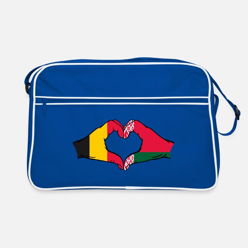 Belgium Belarus Flag Hands Heart Shape Retro Bag