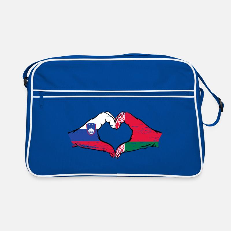 Slovénie Biélorussie drapeau mains forme de coeur utilisé Sac Retro